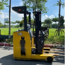 Xe nâng điện cũ đứng lái 1.5T, KOMATSU FB15RL-15, hàng đã qua sử dụng (Nhật Bản),sản xuất năm 2020, mã xe TV.E282